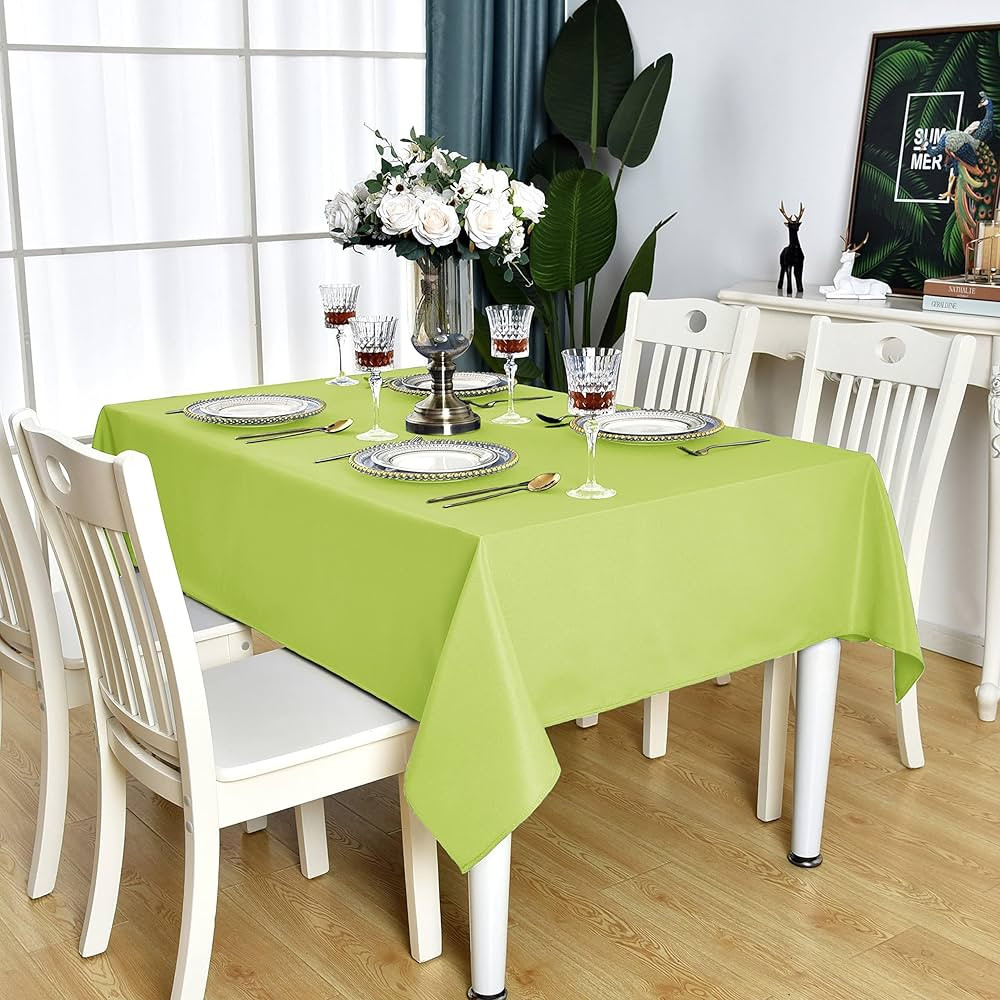 KAIPHO Apple Green Rectangle Tablecloth Waterproof Stain Resistant Wrinkle Free Table Cloth 210GS... | Amazon (US)