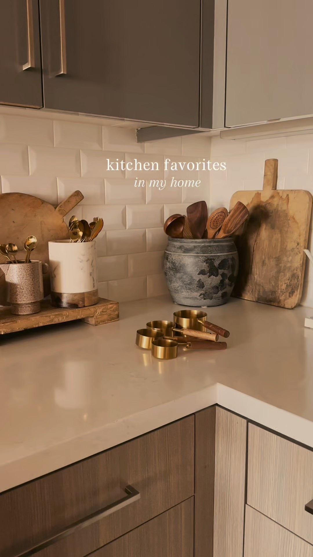 Kitchen favorites
-wooden shelf, coffee/matcha essentials, oil dispensers, dinnerware,gold flatware, food dispensers, cabinet organizer, mug organizer, wood riser, ceramic tray, marble soap dispensers, avery tags, utensil holder, wooden utensils, wood & gold measuring cups, white & gold cooking set, instant dry dish mat

#LTKHome #LTKSaleAlert #LTKSeasonal
