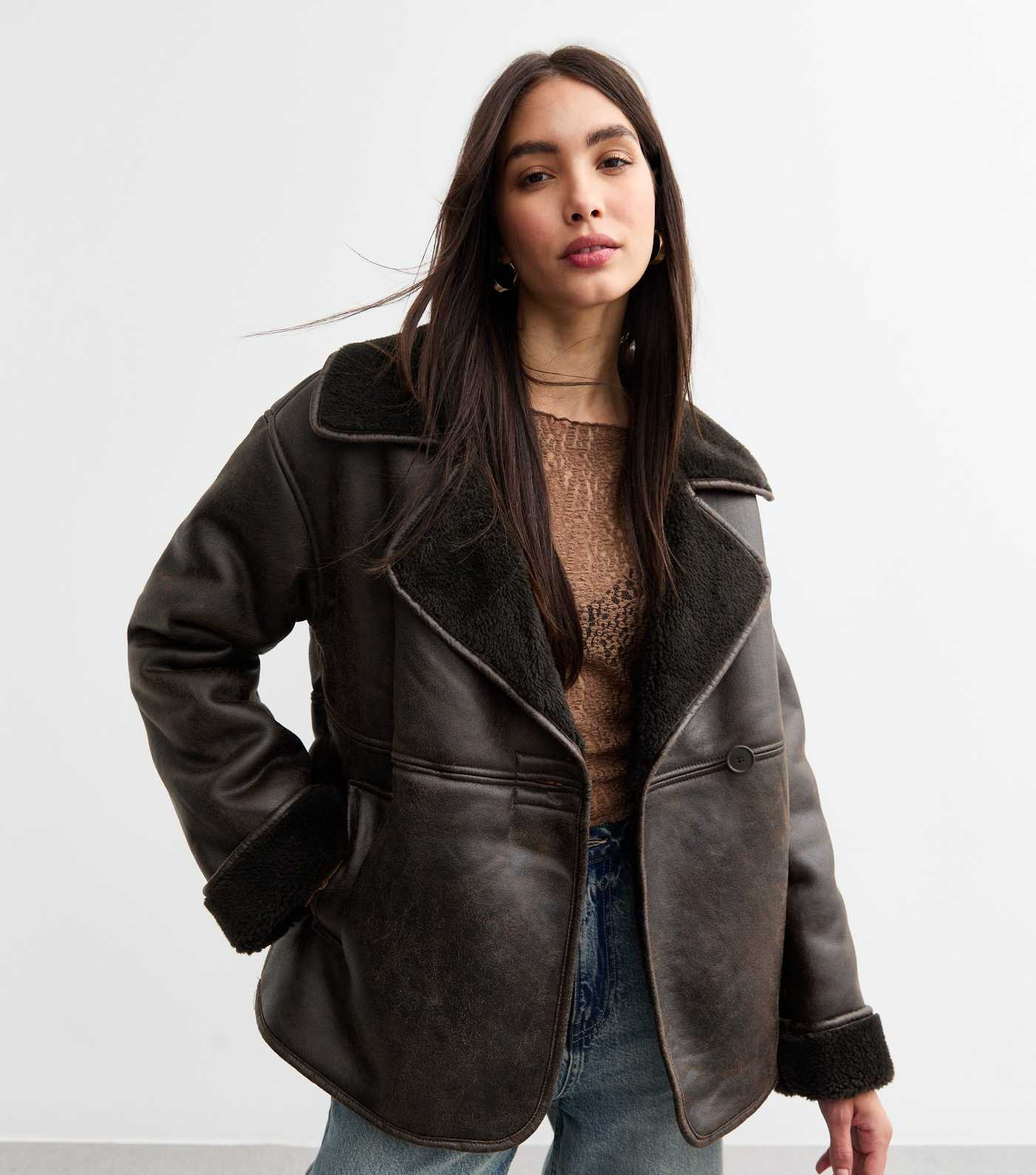 Brown Faux Shearling Jacket 
						
						Add to Saved Items
						Remove from Saved Items | New Look (UK)