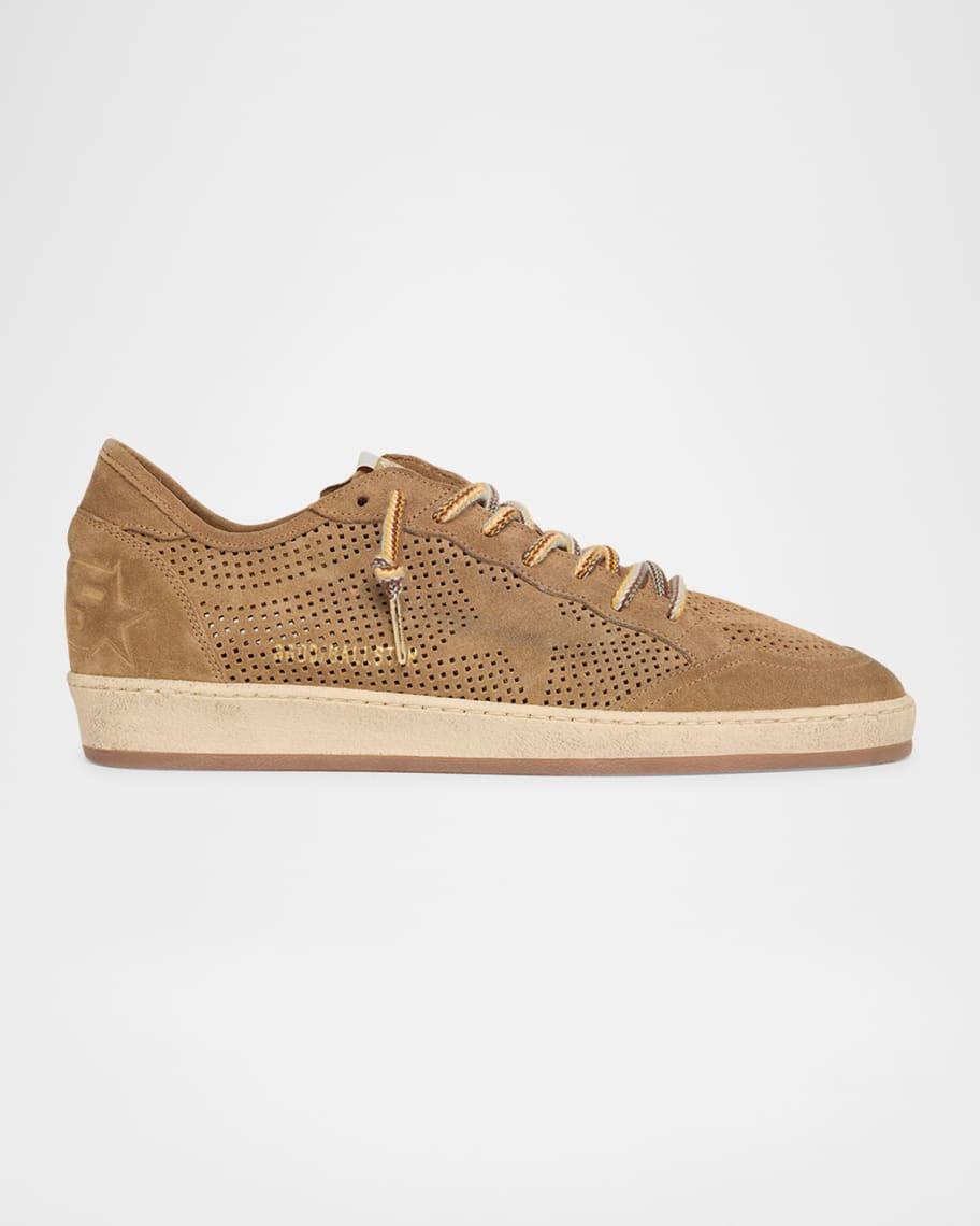 Ball Star Peforated Suede Low-Top Sneakers | Neiman Marcus