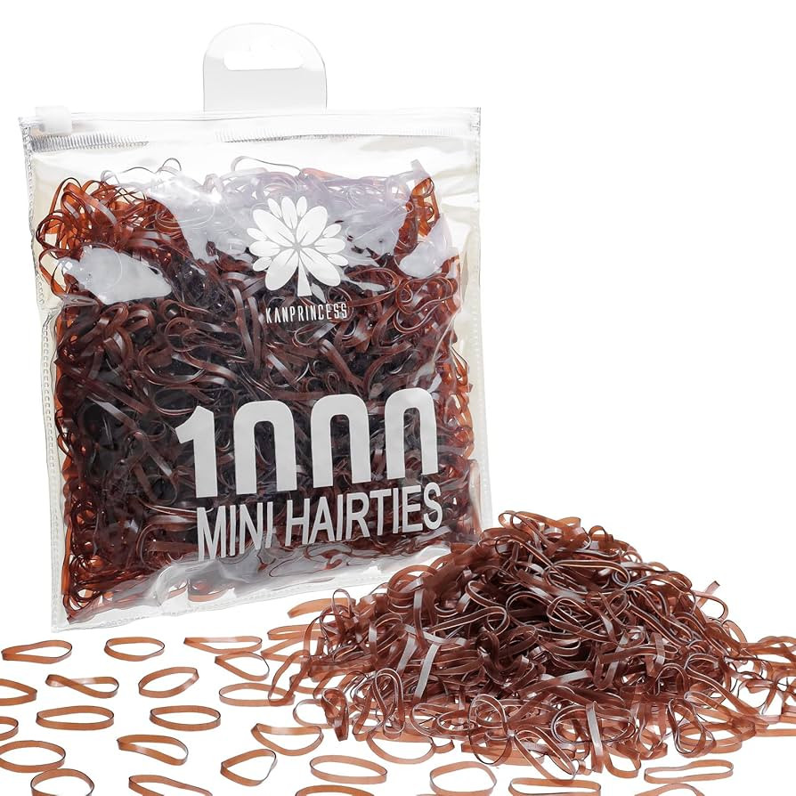 1000pcs Brown Mini Rubber Bands, Soft Small Hair Ties for Kids Toddlers Girls, Elastic Ponytail A... | Amazon (US)