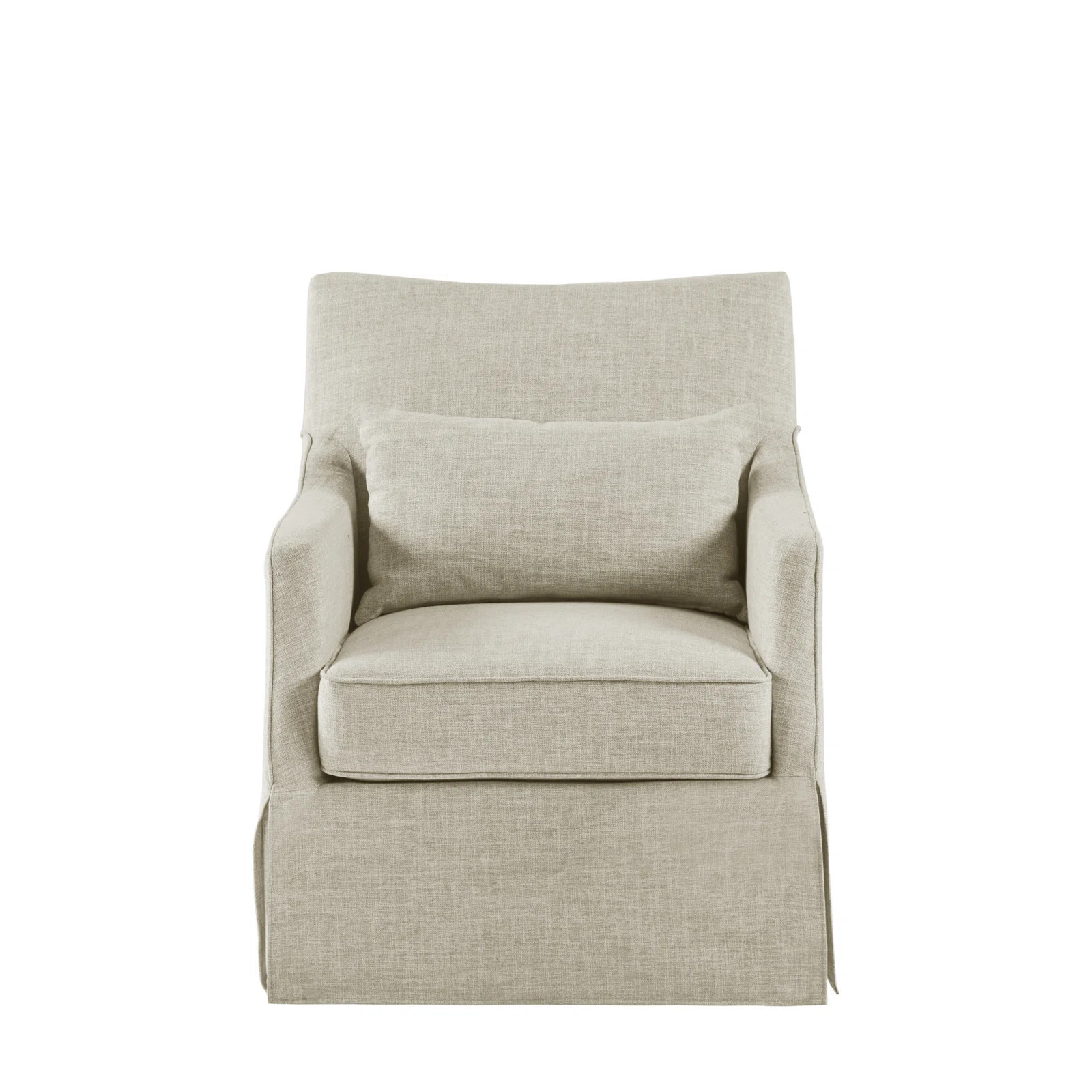 Martha Stewart London Farmhouse Skirted Swivel Chair with Lumbar Pillow | Wayfair North America