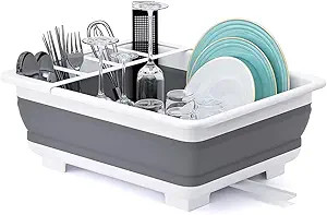 Collapsible Dish Drying Rack Portable Dinnerware Drainer Organizer for Kitchen RV Campers Travel ... | Amazon (US)