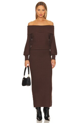 Favorite Daughter The Irene Dress in Coffee from Revolve.com | Revolve Clothing (Global)
