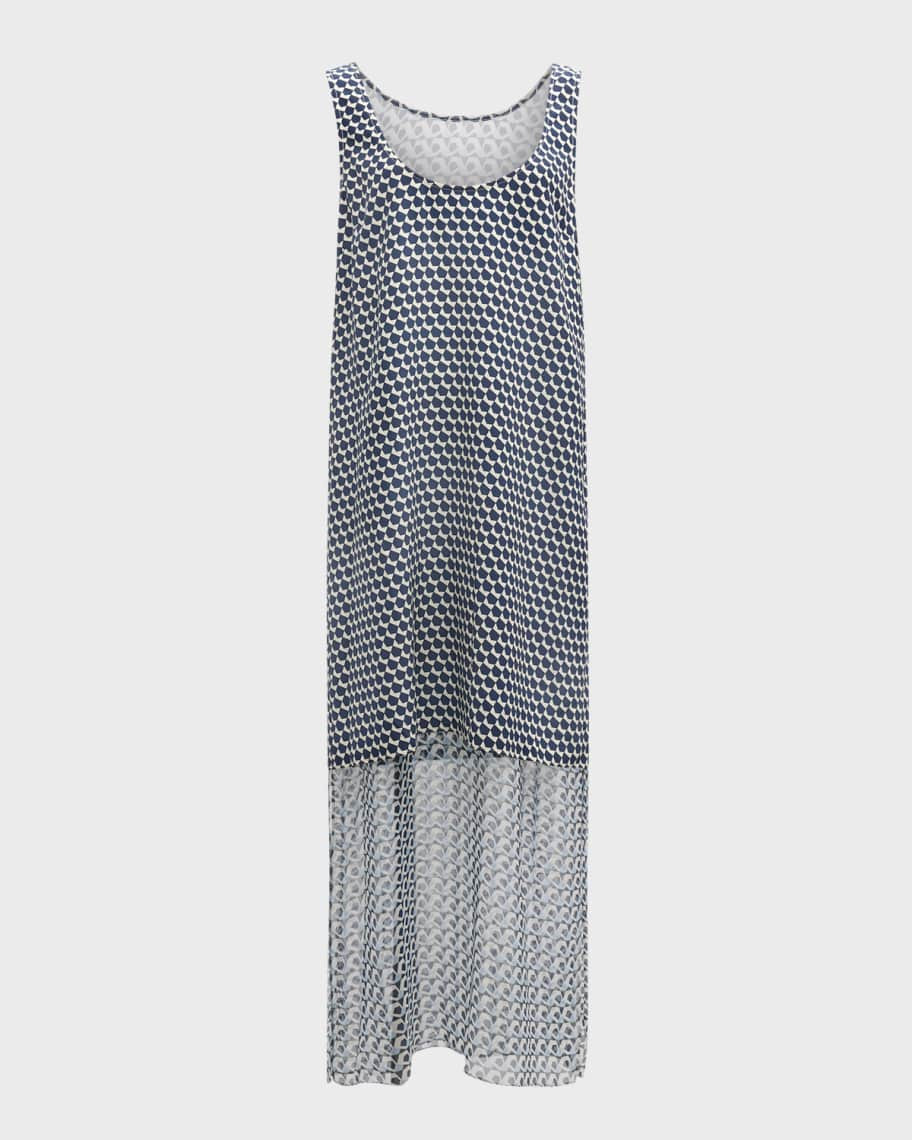 La Ligne Geometric Silk-Blend Midi Dress | Neiman Marcus