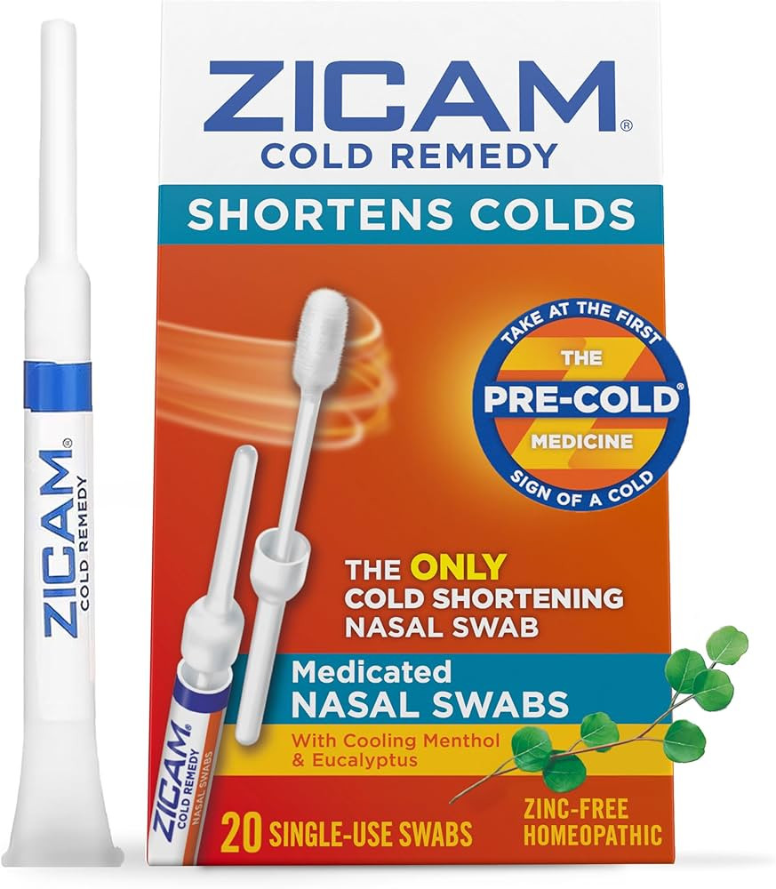 Zicam Cold Remedy Cold Shortening Medicated Nasal Swabs Zinc-Free 20ct | Amazon (US)