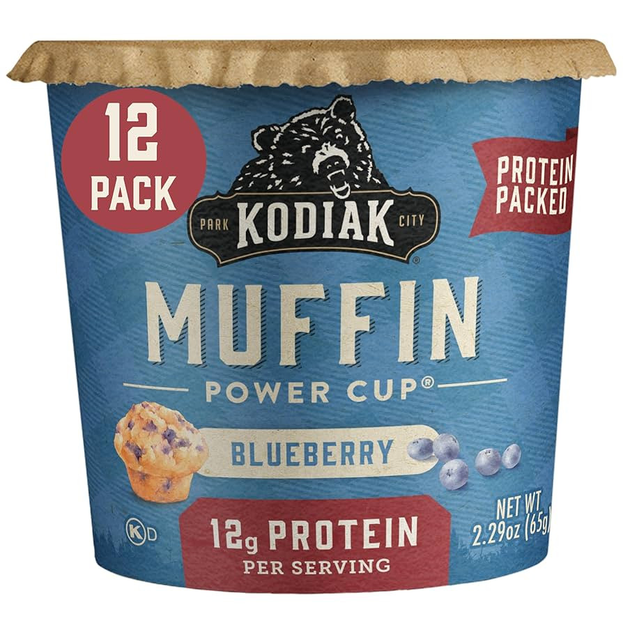 Kodiak Cakes Minute Muffins, Mountain Blueberry, 2.29 Ounce (Pack of 12) (Packaging May Vary) | Amazon (US)