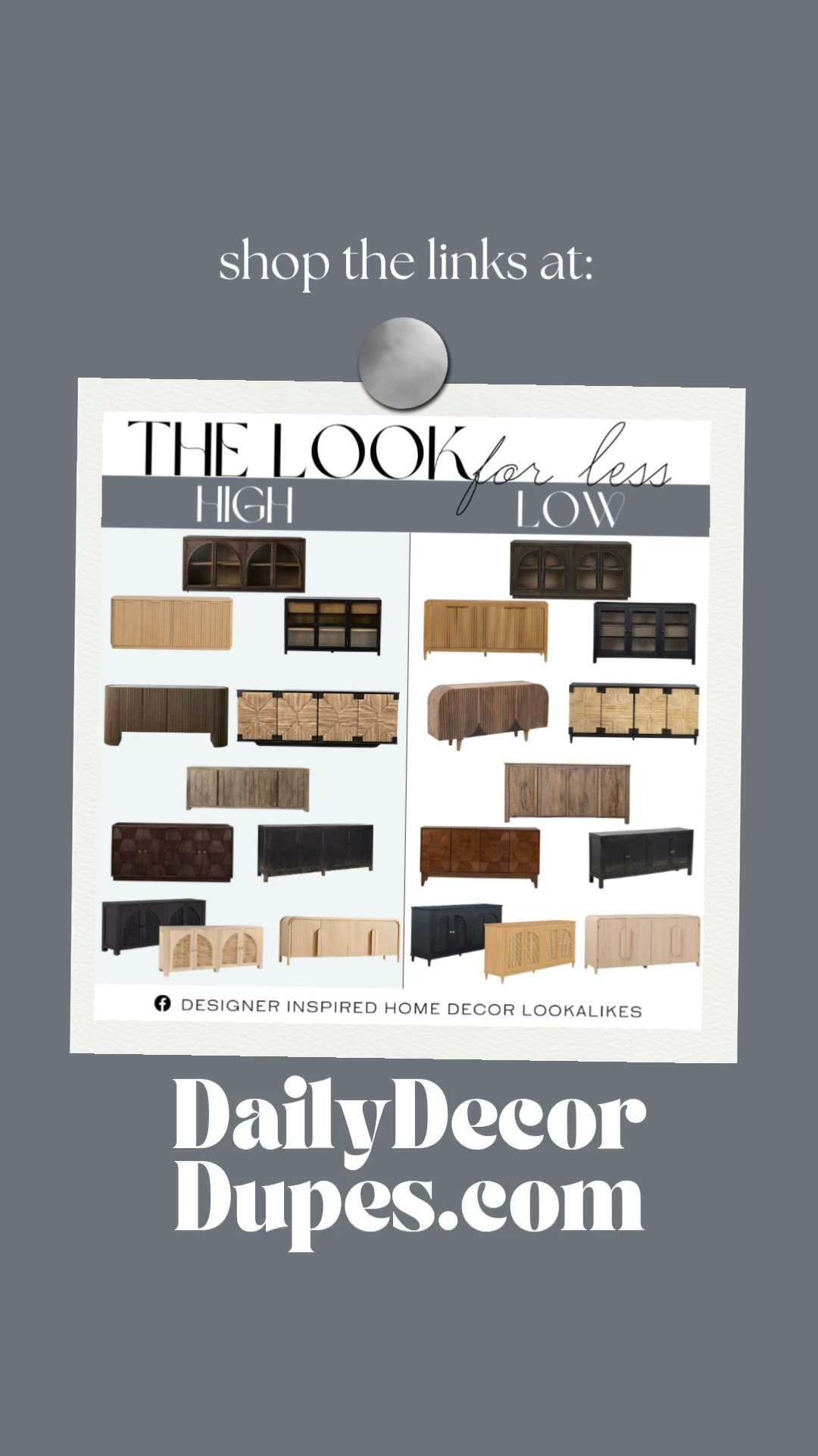 10 Designer & Look-a-Like Sideboards. Affordable Designer Sideboards. Modern Sideboard Lookalikes. Luxury Sideboard Alternatives. Designer-Style Sideboards.  Designer-Inspired Sideboards. Contemporary Sideboard Alternatives.  

Home more affordable option find copy cat similar look for less budget friendly affordable cheap cheaper beautiful pretty. Clearance sale coupon code discount code promo code luxury lookalike look a like Inspo inspiration inspired by idea ideas Love like these? I share multiple every day in my FB group. 

 #designerlookalikes #lookforless #luxeforless #sideboards #furniturefinds #modernsideboard #storagecabinet #midcenturymodern #LTKHome #LTKSaleAlert