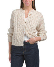 Made In Italy Mohair Cable Knit Cardigan | Wool Sweaters | Marshalls | Marshalls