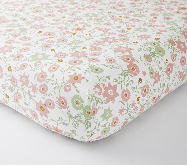 Julia Berolzheimer Floral Organic Crib Fitted Sheet | Pottery Barn Kids