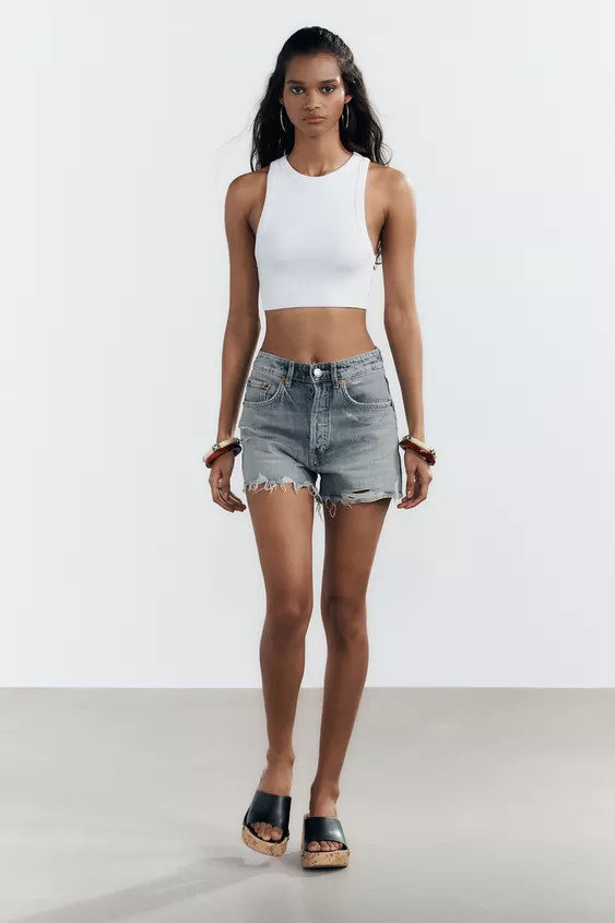 STRAPPY RIBBED TOP | Zara US