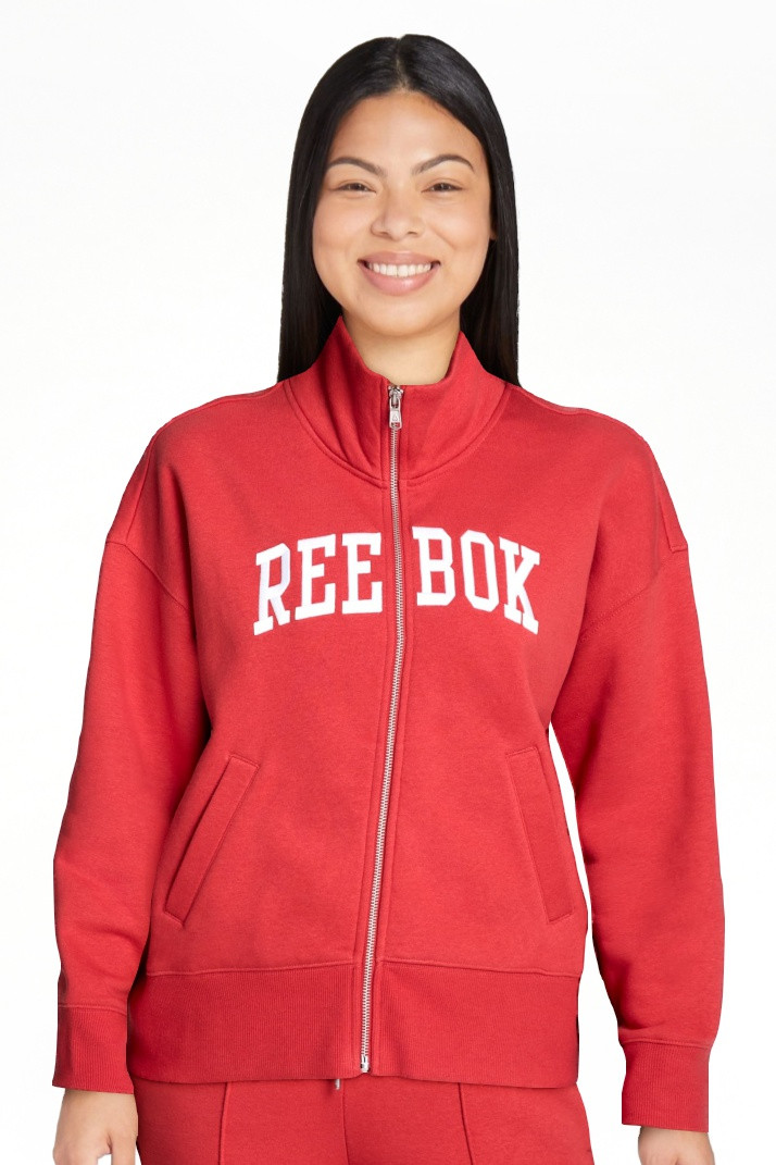 Reebok Women's Squad Zip Up Mock Neck Sweatshirt, Sizes XS-XXXL | Walmart (US)