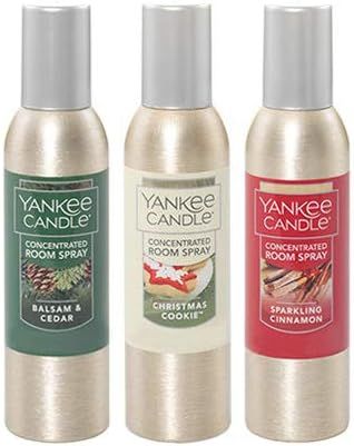 YANKEE CANDLE Holiday Favorites 3-Pack Concentrated Room Sprays (Balsam & Cedar, Christmas Cookie... | Amazon (US)