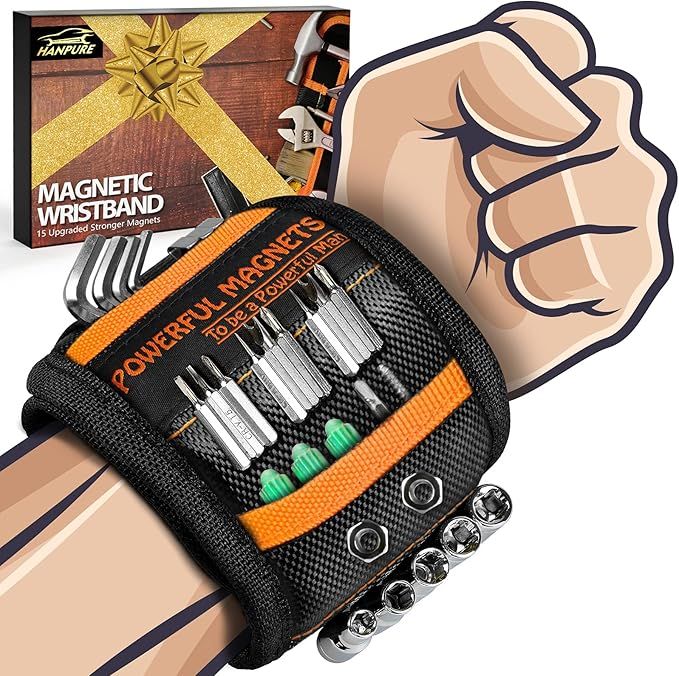 Tool Gifts for Men Stocking Stuffers - Magnetic Wristband for Holding Screws, Wrist Magnet, Gifts... | Amazon (US)