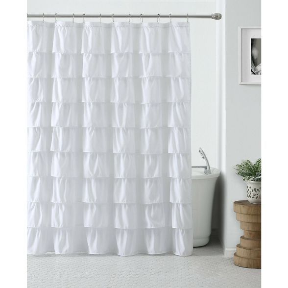 GoodGram Home Gypsy Ombre Ruffled Fabric Shower Curtains | Target