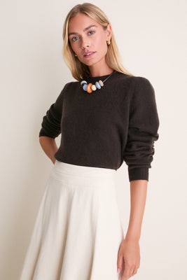 Espresso Cashmere Puff Sleeve Macy Crewneck Sweater | Tuckernuck (US)