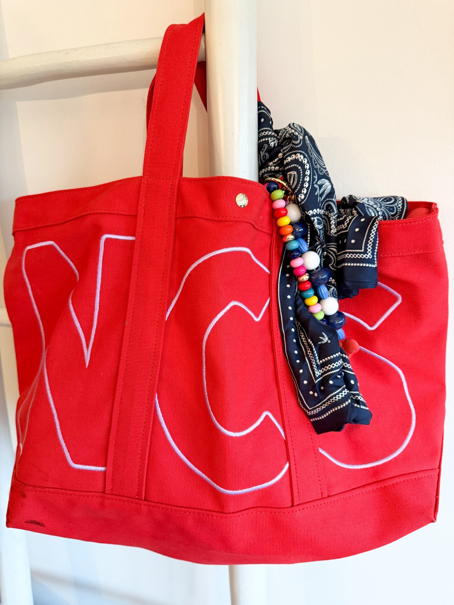 all custom totes are 20% off this week! large size in cherry red with lilac thread :) 

#LTKKids #LTKTravel #LTKSaleAlert