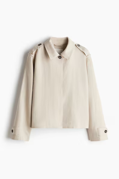 H & M - Oversized Linen Blend Jacket - Beige | H&M (AU)