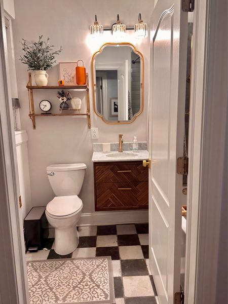 Guest bathroom renovation complete! #bathroom decor #shelfdecor #bathroomdecor  

#LTKstyletip #LTKhome