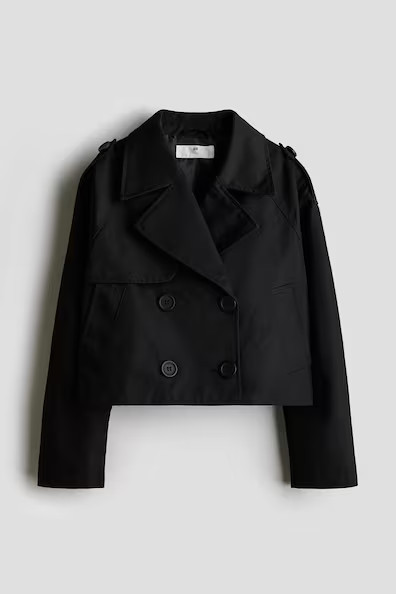 H & M - Short Trench Coat - Black | H&M (US + CA)