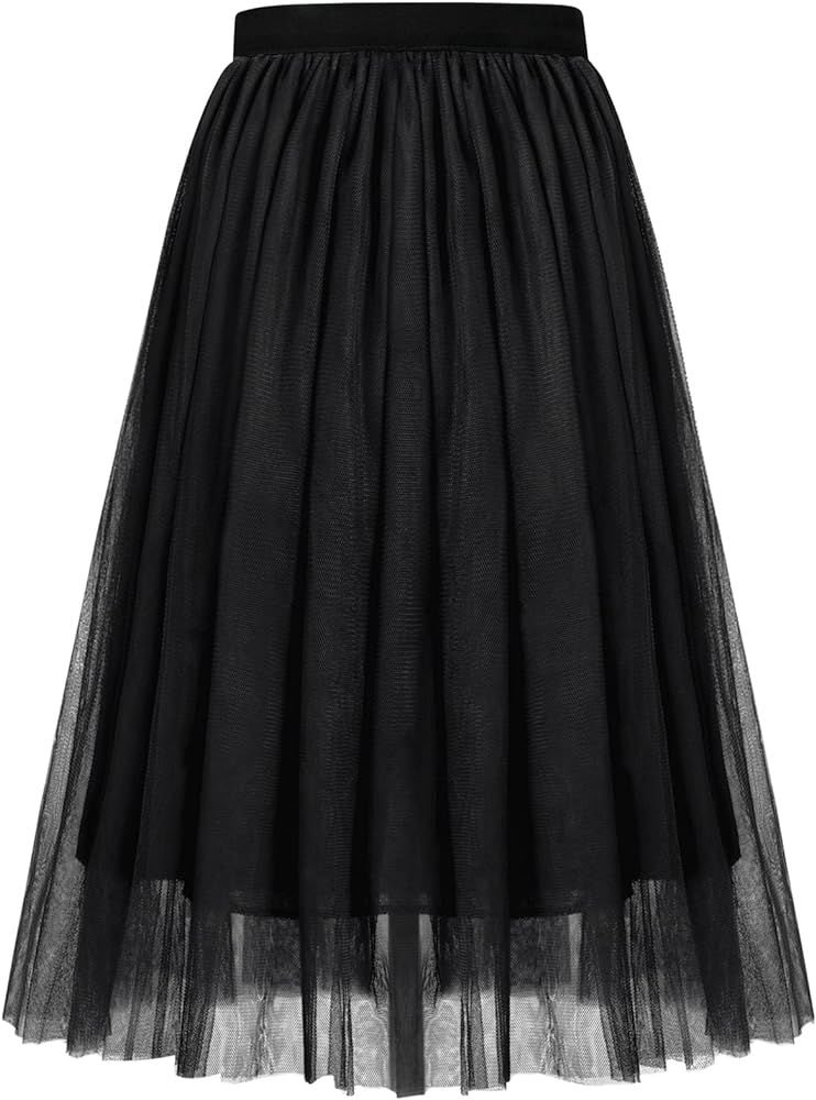 BOOPH Girls Tulle Skirts A-line Mesh Skirt Long Tutu Skirts Dress for Toddler Girls | Amazon (US)