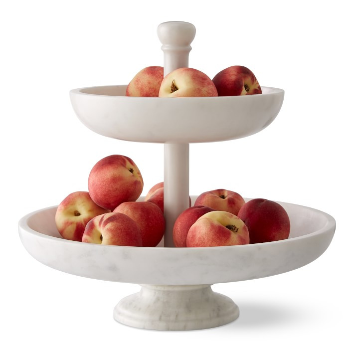 Williams Sonoma Marble Two Tier Fruit Bowl | Williams-Sonoma