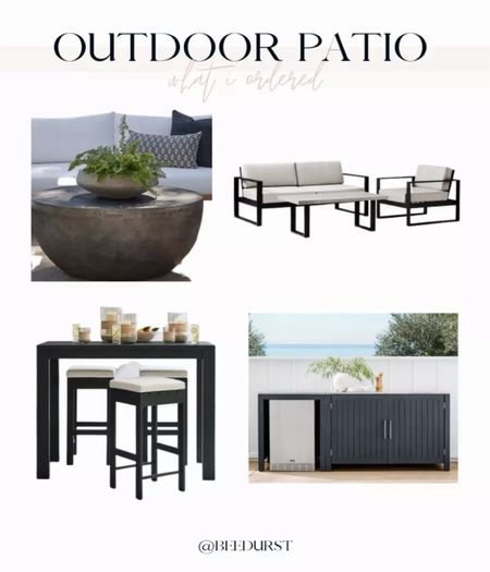 Outdoor patio furniture, patio refresh, patio furniture, Modern black metal patio set and patio table with bar stools, outdoor kitchen cabinets , outdoor modern coffee table

#LTKHome #LTKSeasonal #LTKFamily