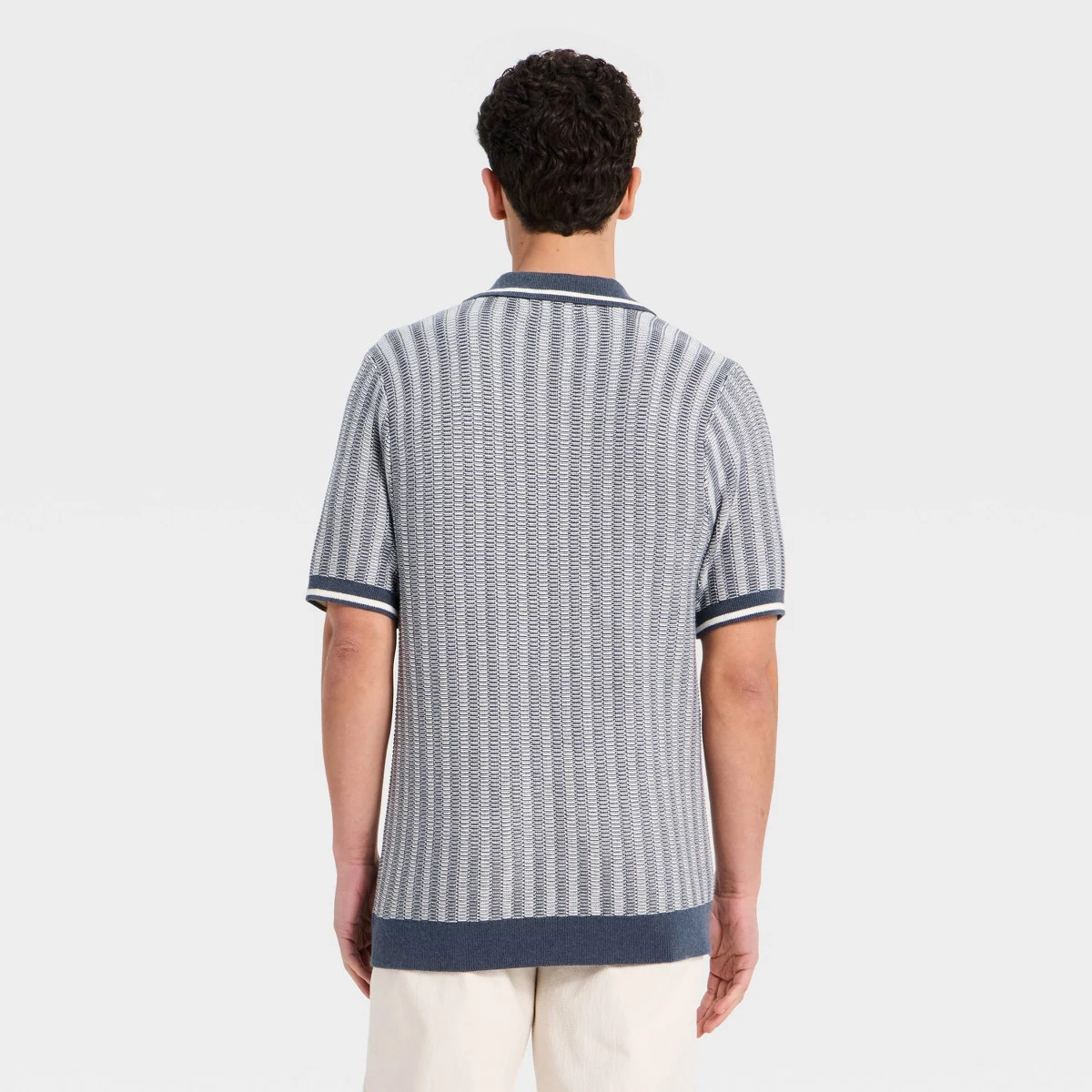 Men's Short Sleeve Polo Collar Pullover Sweater - Goodfellow & Co\u2122 Blue L | Target