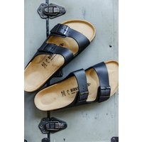 Birkenstock Arizona Birkibuc Sandals for Men in Black | Glik's