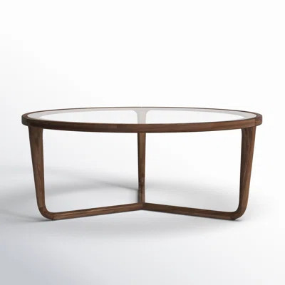 Ciro Solid Wood Glass-Top Round Coffee Table | Wayfair North America