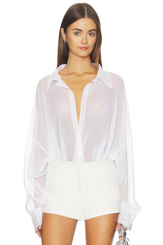 Super Oversized Boyfriend Shirt Bodysuit
                    
                    Norma Kamali | Revolve Clothing (Global)