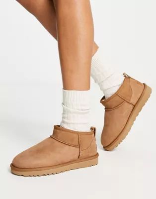 UGG Classic Ultra Mini ankle boots in chestnut | ASOS (Global)