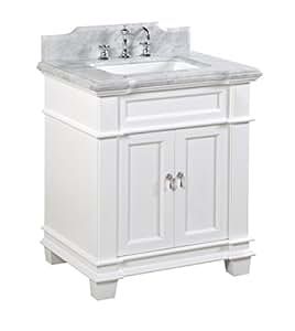 Kitchen Bath Collection KBC5930WTCARR Elizabeth Bathroom Vanity with Marble Countertop, Cabinet with | Amazon (US)