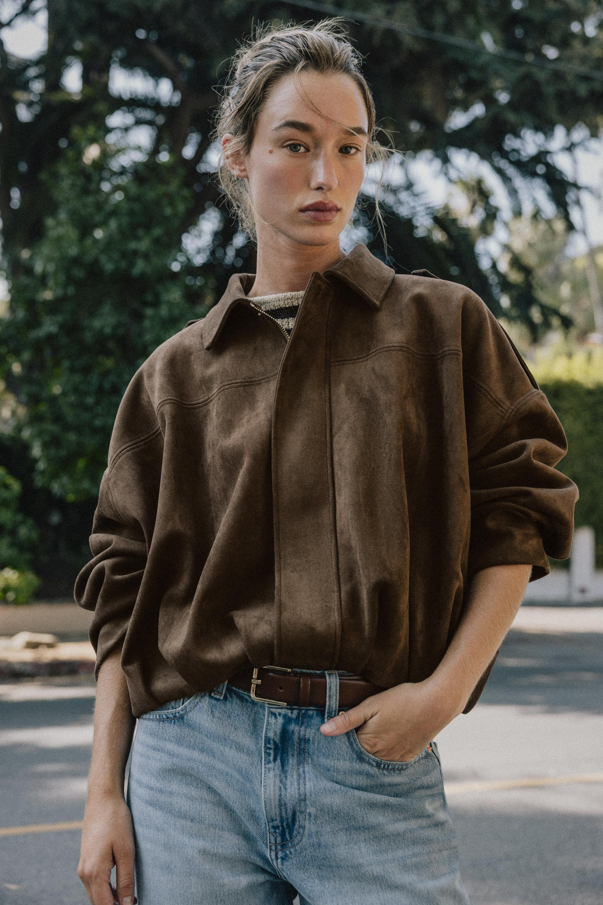 SUEDE EFFECT BOMBER JACKET | Zara US