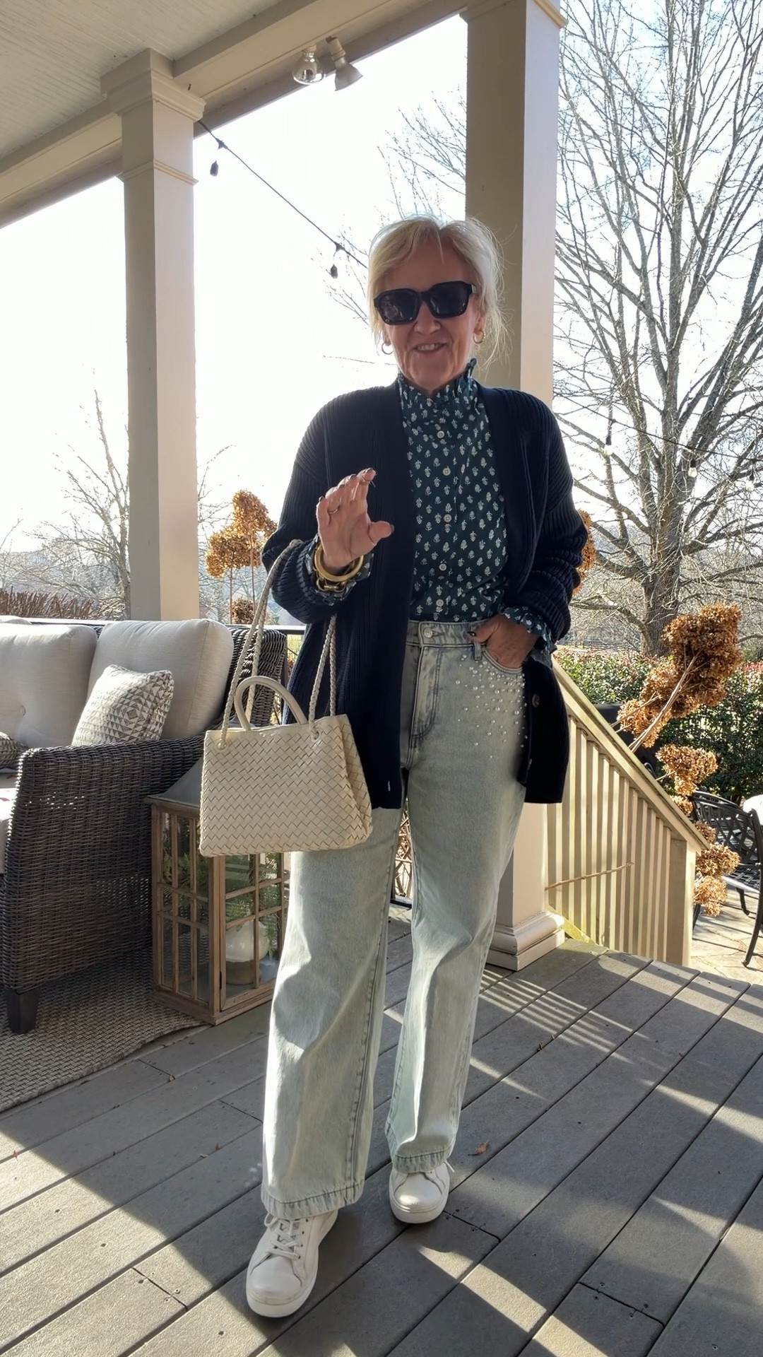 Glorious day in Nashville! 
Jeans size 8 petite 
Boyfriend sweater size medium lining similar avail in navy 
Blouse size medium 
White sneakers tts 

Warm winter outfit winter blues @jcrewfactory @quince @loft

#LTKOver40 #LTKPetite #LTKootd