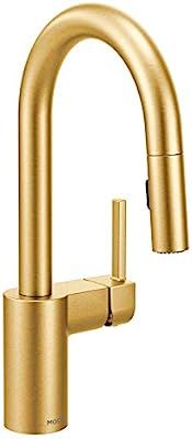 Moen 5965BG Align One-Handle Pulldown Bar Faucet with Power Clean featuring Reflex, Brushed Gold | Amazon (US)