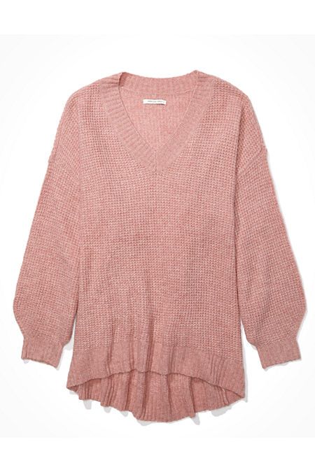 AE Oversized Dreamspun V-Neck Sweater | American Eagle Outfitters (US & CA)