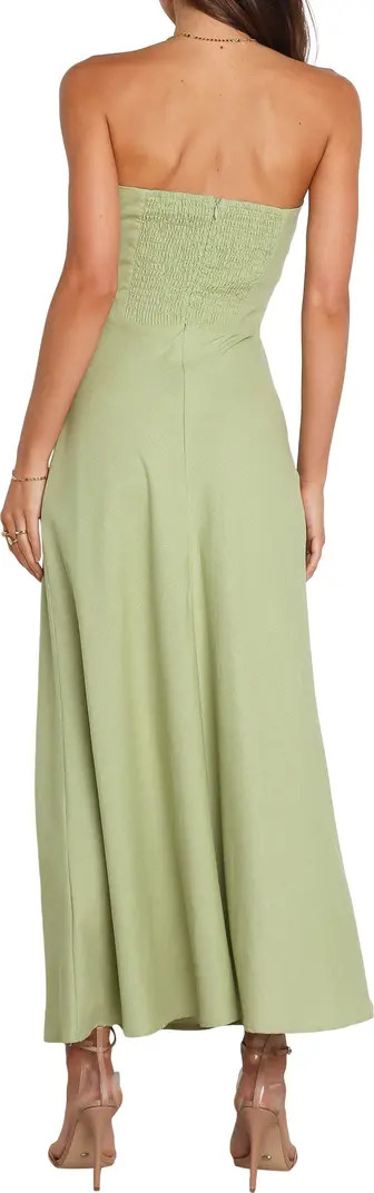 Rosetta Cutout Cotton & Linen Strapless Dress | Nordstrom