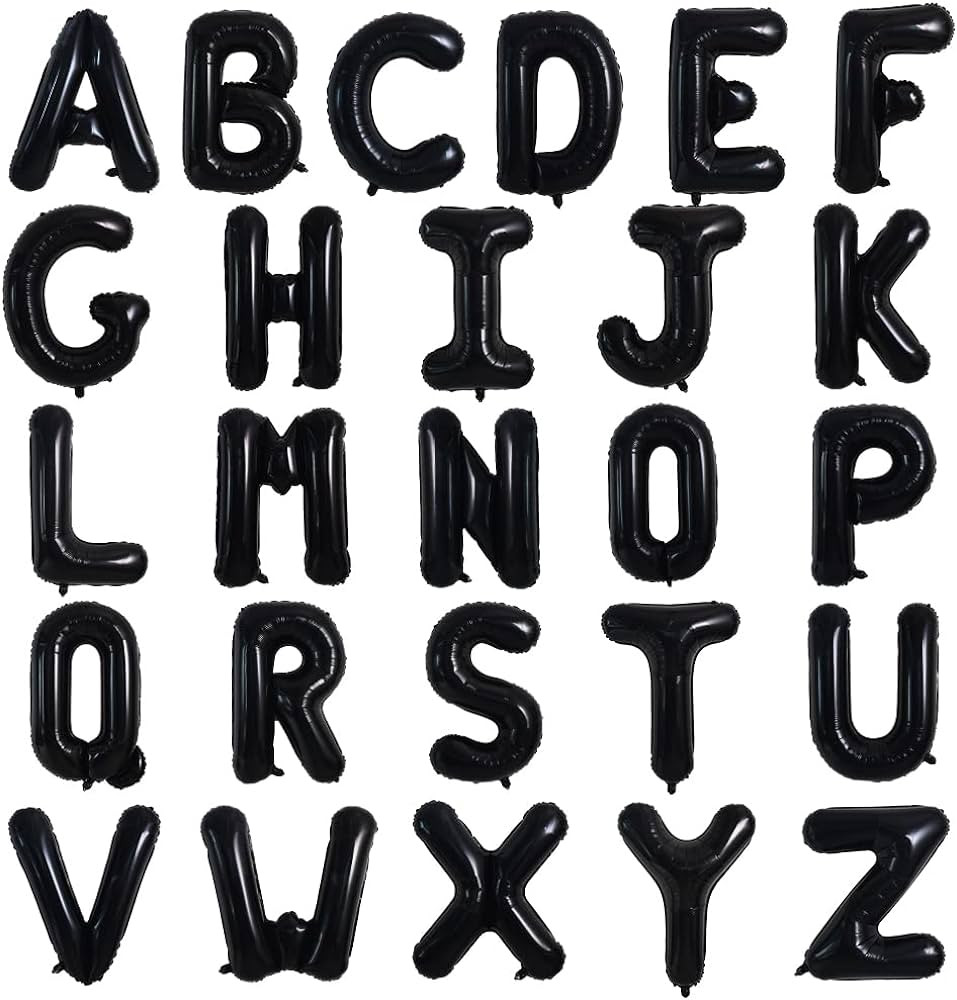 TONIFUL 52 Pieces 16 Inch Black Letter A-Z Balloons Custom Phrase Mylar Foil Alphabet Letter Crea... | Amazon (US)