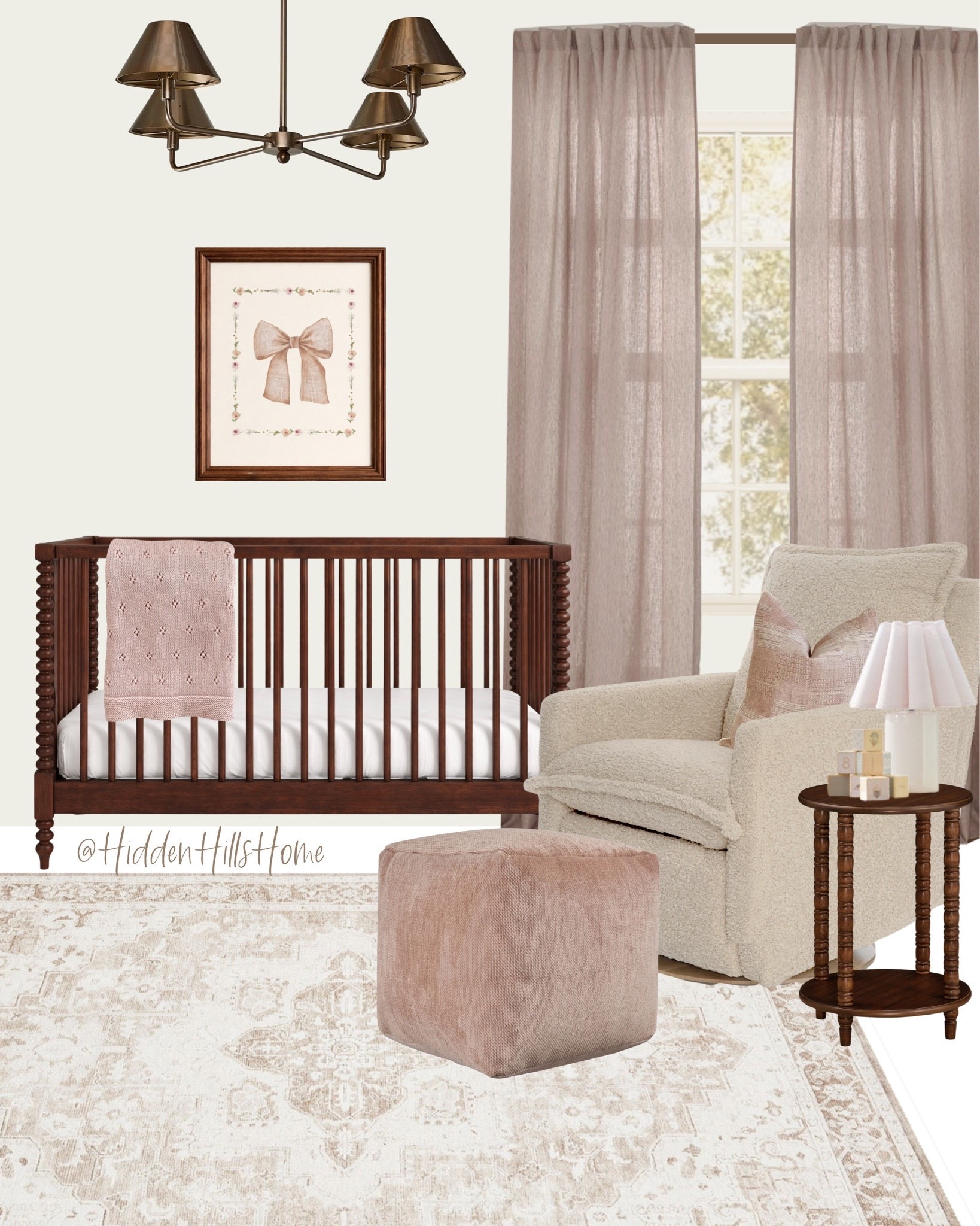 Girls nursery decor mood board to a little girls bedroom! Nursery design, toddler bedroom decor, pink and brown girls room design, home decor ideas, crib, nursery glider, baby’s room decor ideas #girls

#LTKSaleAlert #LTKHome #LTKBaby