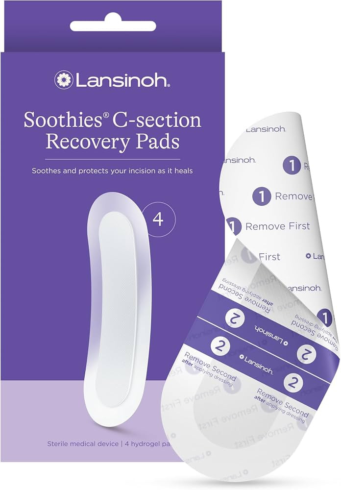Lansinoh C Section Recovery Must Haves Pads, Postpartum Essentials for Scar Care, 4 Sterilized Pa... | Amazon (US)