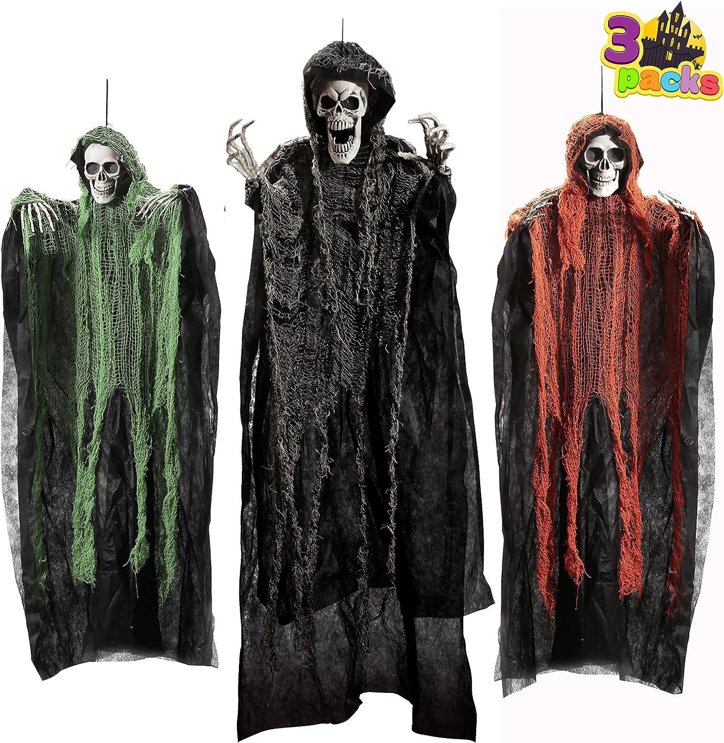 JOYIN Halloween Hanging Grim Reapers (3 Pack), One 47” and Two 35” Halloween Grim Reapers, Ha... | Amazon (US)