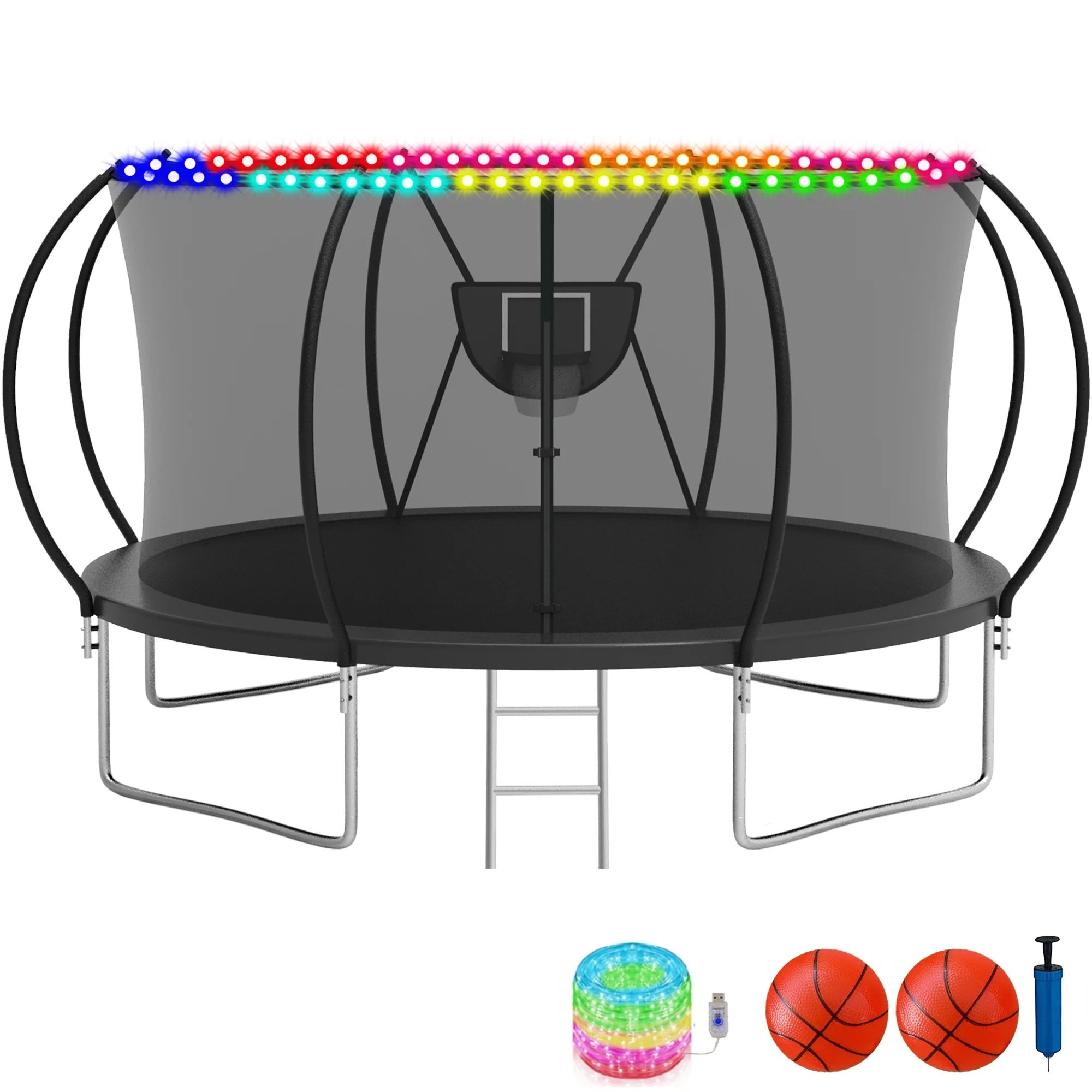 KOFUN Trampoline with Basketball Hoop & Light, 1500lbs 10FT 12FT 14FT 16FT Trampoline for Adults ... | Walmart (US)