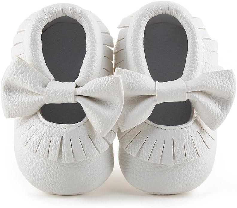Delebao Infant Toddler Baby Soft Sole Tassel Bowknot Moccasinss Crib Shoes | Amazon (US)