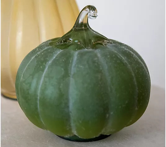 6.25" Frosted Glass Pumpkin by Lauren McBride - QVC.com | QVC