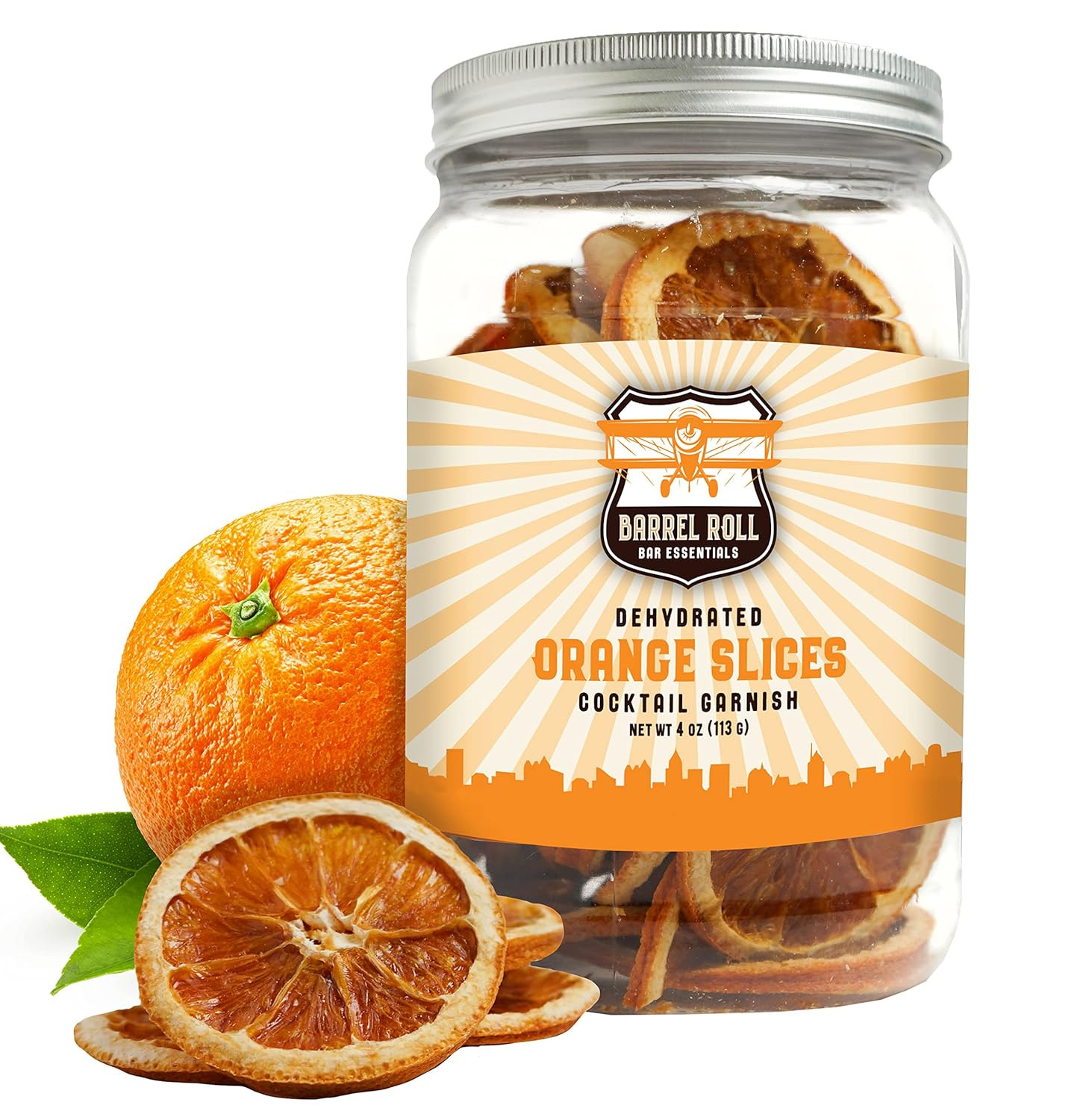 Barrel Roll Bar Essentials USA Grown Dried Orange Slices for Cocktails | 4 Ounces of Large Dehydr... | Amazon (US)