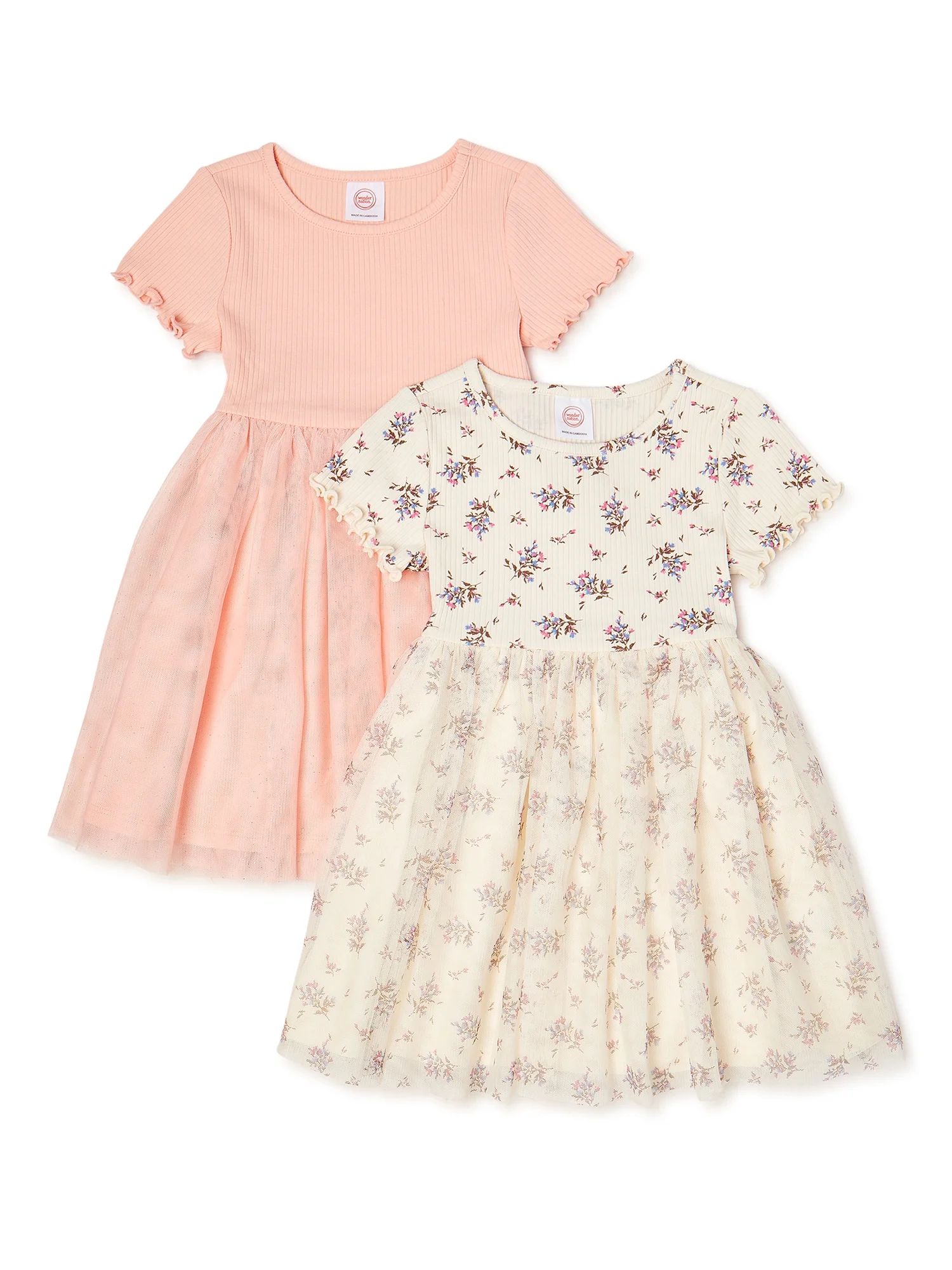 Wonder Nation Baby and Toddler Girls' Tutu Dress, 2 Pack - Walmart.com | Walmart (US)