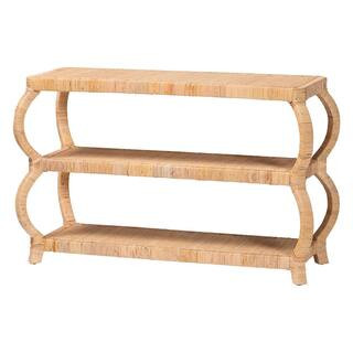 Dalida 48 in. Natural Specialty Wicker Rattan Console Table | The Home Depot