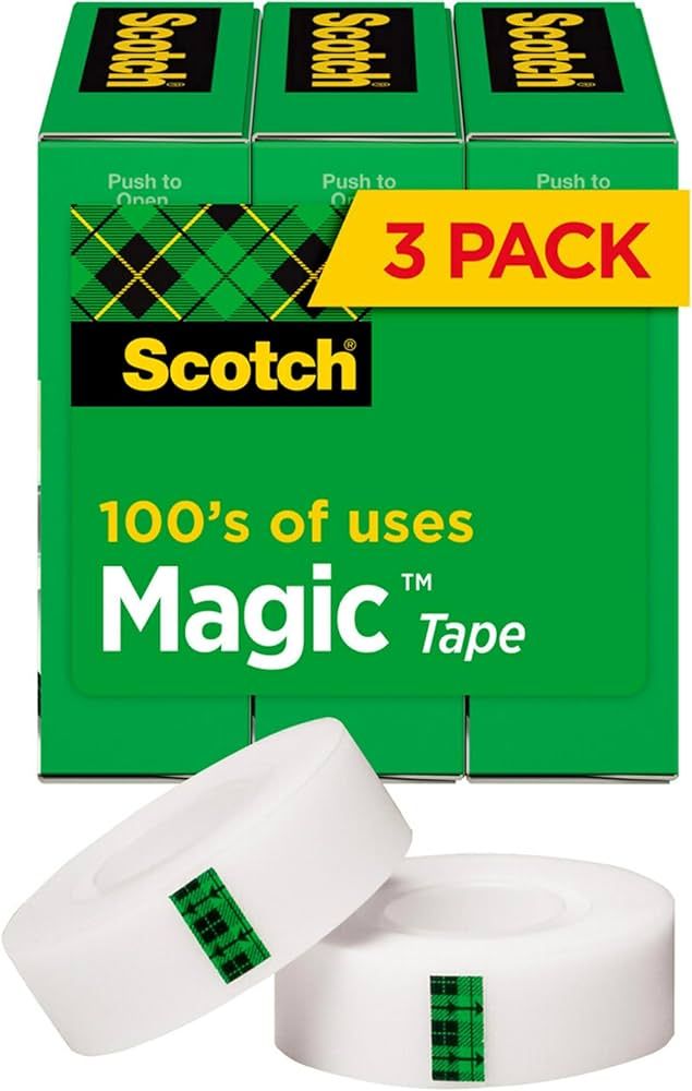 Scotch Magic Tape, Invisible, Repair Christmas Cards and Use as Holiday Gift Wrap Supplies for Ch... | Amazon (US)
