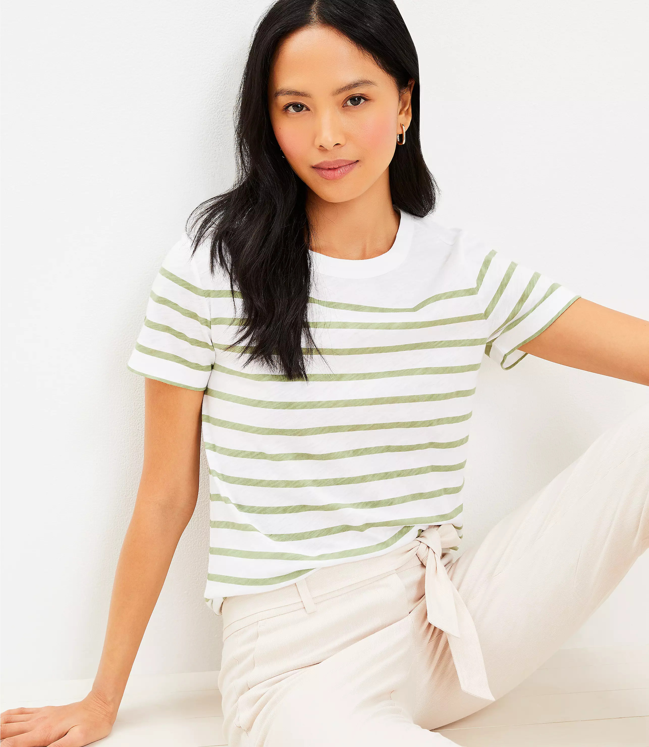 Striped Everyday Crew Tee | LOFT
